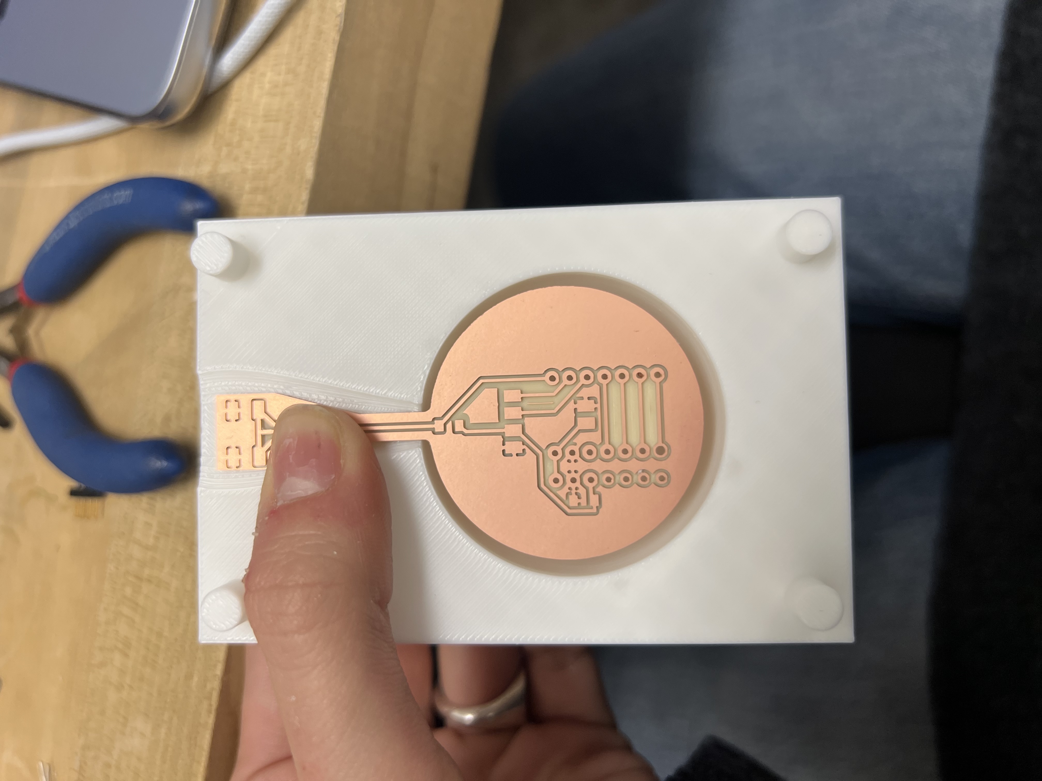 PCB fitting into mold
